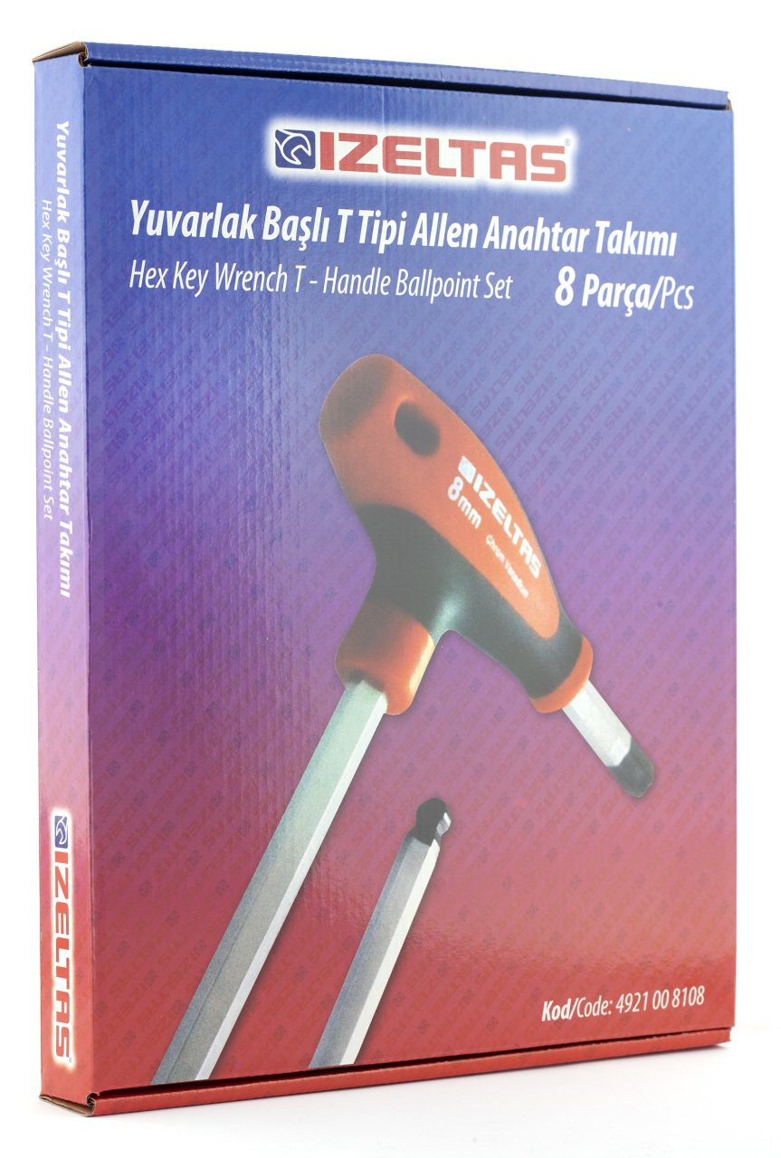İzeltaş 4921008108 8 Parça T Tipi Yuvarlak Başlı