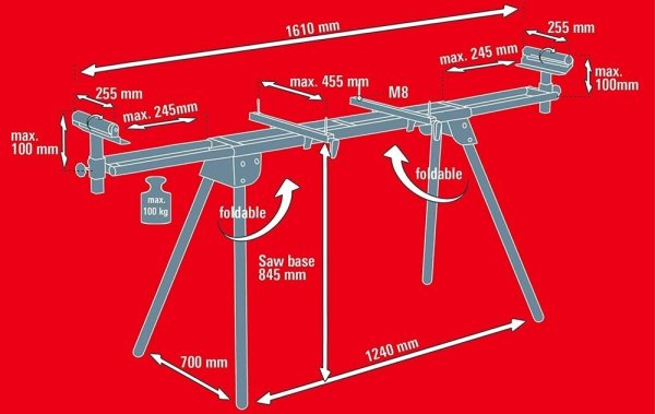 Einhell MSS 1610 Gönye Kesim Testere Masası
